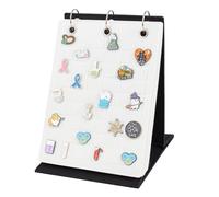 BENECREAT 5 pz. Pagine di Visualizzazione per Spille In Feltro di Lana, Espositore per Spille Bianco A 3 anello per Conservare La Collezione di Spille,Decorazione per Esposizione Spille per, 26.5x20cm