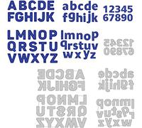 BENECREAT 5 stili di alfabeto, 26 stampi per lettere maiuscole lettere lettere minuscole numero in acciaio al carbonio goffratura stencil per fai da te, creazione di biglietti, spessore 0.8 mm