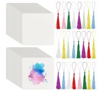 BENECREAT 50 Confezione Piastrelle D'Artista, Piastrelle di Carta Zentangle Quadrate Da 12cm, Carte Vuote con Nappe, Fogli di Carta per Quaderno Da Disegno, Forniture per La Creazione di Indici