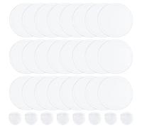 BENECREAT 50 pz Ventilatore A Disco Volante Pieghevole Bianco, Ventagli Pieghevoli in Nylon con Bordo Bianco, da 25cm,per Sublimazione, con Borsa, per Bomboniere e attività All'Aperto.