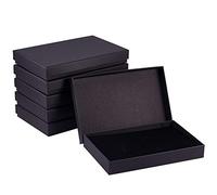 BENECREAT 6 Pack Confezione Regalo per Collana Nera 20x13x3cm Scatole per Gioielli in Cartone Rettangolari Scatola di Carta Kraft con Spugna per Collana, Orecchino