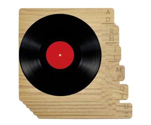 BENECREAT 6 Pezzi Divisori per Dischi In Vinile Color Oro Chiaro, Separatore Alfabetico AZ Da 30x30cm per Album, DVD, Supporti, Libri, Scaffali