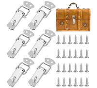 BENECREAT 6 pz. 304 clip per Fibbia A Molla In Acciaio Inossidabile, Morsetto con Viti, Mini Chiavistello di Bloccaggio per Valigie, Cassette Degli Attrezzi, Cassetti, Bauli, Armadi, Scatole