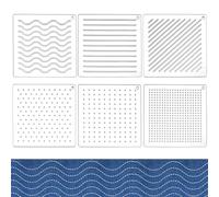 BENECREAT 6 pz. Stencil Sashiko In Acrilico, Punti, Linee, Modello di Linea di Disegno per Strumento Da Ricamo In Acrilico con Tagli per Trapuntatura A Mano e Ricamo, 3mm di Spessore
