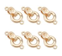 BENECREAT 6 set di Fermagli Pieghevoli, Chiusure di Estensione per Collana Placcate Oro 14K, Chiusure per Gioielli Fai Da Te, Creazione di Bracciali Da Donna, 20mm