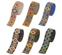 BENECREAT 6 Stili Fasce Elastiche Jacquard, Fascia Elastica Elastica Da 5.5 m, Cintura In Nastro Elastico di Poliestere Larga 25 mm, Nastro Jacquard Tessuto Elastico con Fascia Elastica