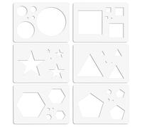 BENECREAT 6 Stili Modelli di Stencil per Pittura Geometrica Acrilica, Modelli Trasparenti per Disegni Geometrici Da 17x12cm per La Pittura, Disegno, Spruzzatura, 3mm di Spessore