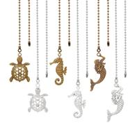 BENECREAT 6 Stili Ocan Theam Ventilatore Da Soffitto Tirare Prolunga A Catena Lunga Tartarughe/Cavalllucci Marini/Sirene Prolunga A Catena con Connettore A Catena A Sfera di Qualità Da 14 Pollici