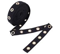 BENECREAT 6 Yards/5,5 m 1"/25 mm di larghezza nero con occhielli in cotone 8 mm di spessore per cucito e fai da te