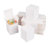 BENECREAT 60 Pack Scatole Regalo Kraft Scatola Bianca Confezione Regalo Perfetta per Mettere Dolce, Cioccolato, Rossetto, Profumo 6x6x8cm