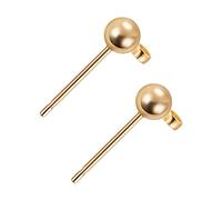 BENECREAT 60 PCS Orecchini Placcato Oro Reale Accessori per Gioielli Fai-da-Te Chiodo in Ottone Palla con Anello Color Oro 13x3mm