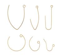 BENECREAT 60PCS Ganci per Orecchini Placcati Oro 18K Fili Auricolari, Risultati Orecchino a Forma di V Aperto, Orecchini Pendenti con Gancio Ad Arco Strutturato per Gioielli Fai-da-Te