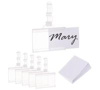 BENECREAT 64 Confezione di Porta Etichette per Scaffale in Filo di Plastica Porta Etichette per Cartelli Riutilizzabili Porta Etichette per Cartelli A Clip da 3x5 cm con, 64 Etichetta Inclusa