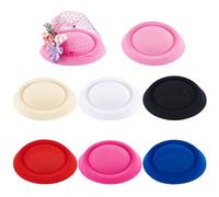 BENECREAT 7 pz 7 colori Base Rotonda per Cappello Da Hostess, Base per Cappello In Sinamay In Tessuto EVA Derby Cloth per Donna Base per Cappello In Sinamay per Cappelleria e Magia, 16.3x15x5.8cm