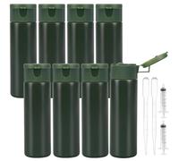 BENECREAT 8 Flacone Campione In Plastica, Contenitori Da 50 ml con Tappo A Scatto, Contagocce e Siringa per Trucco, Cosmetici, Articoli Da Toeletta e Conservazione di Liquidi, Verde Scuro