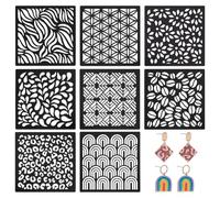 BENECREAT 8 modelli In Argilla Acrilica, Foglio di Texture In Argilla Polimerica, Modelli di Gioielli In Argilla per La Creazione di Orecchini Fatti A Mano