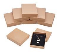 BENECREAT 8 Pack scatole di Cartone Kraft per Collana 13x11x3cm per Bracciale e Orecchini Scatola Regalo Rettangolari Grande Perfetto per Compleanni Matrimonio Festival San Valentine's Day