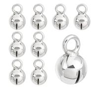 BENECREAT 8 pz Ciondoli A Forma di Campana In Argento Sterling 925, Mini Campanellini Jingle Bells Da 5.1mm di Larghezza, Ciondoli Pendenti per Collane, Orecchini, Creazioni Artigianali Fai Da Te