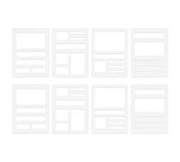 BENECREAT 8 pz Modelli di Stencil per Disegno e Pittura In Acrilico, Stencil Modello Rettangolare Da 89x63x25mm per Scrapbooking Fai Da Te, Artigianato e Arti, Decorazione Della Casa