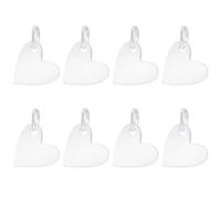BENECREAT 8 pz Stampi A Forma di Cuore In Argento Sterling 925, Ciondoli A Forma di Cuore Da 6.7x7mm con Anelli di Congiunzione, Ciondoli di per La Creazione di Fai Da Te