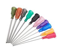 BENECREAT 80PCS 10 Aghi per Siringa A Punta Smussata di Diverso Calibro 55.5x7.5mm con Contenitore in Plastica per La Ricarica di Inchiostro Liquido e Strass