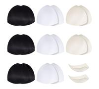 BENECREAT 9 Paio di Inserti per Reggiseno Sportivo in 3 Colori, Inserti per Reggiseno A Triangolo, Imbottiture per Reggiseno Yoga per La Corsa, Palestra e Costumi da Bagno, 118x118mm