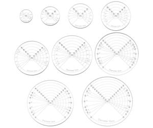 BENECREAT 9Dimensioni Bussola con Puntatore Centrale Rotondo In Acrilico, Strumenti per La Ricerca Del Centro con Diametro di 2~10cm, Modello di Disegno per Ricamo Sashiko, Righelli per Punto Trapunta