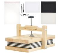 BENECREAT Cartella Stampa Fiori, 6 Strato di 24.9x15cm di Rettangolo di Legno I Fiori con Sacchetto di Carta Assorbente e Utensili da Taglio, Set di Strumenti per L'Essiccazione delle Piante di Fiori