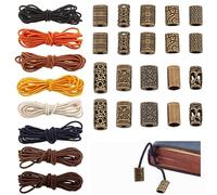 BENECREAT Cavo Elastico in Poliestere da 16 m con 20 Riser in Lega, Fascia Elastica per Taccuino del Viaggiatore, Kit di Riparazione Fai da Te, per Il Kit di Creazione di Segnalibri