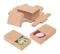 BENECREAT Confezione da 20 scatole in carta kraft, scatole regalo per festival, sapone, gioielli, caramelle, diserbo, bomboniere, confezioni regalo, colore marrone (8,26 x 8,26 x 3,3 cm)