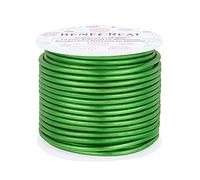 BENECREAT Filo di Alluminio Opaco Da 3 mm/9 calibro 17 m/55 piedi Filo Resistente All'Appannamento per Gioielli Artigianali per Giardinaggio Scolpire Modello di Scheletro, Verde