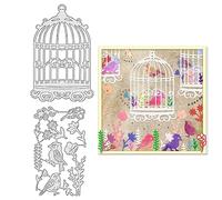 BENECREAT Gabbia per Uccelli con Fiore Stencil per Fustelle in Acciaio al Carbonio,Modello per Goffratura con Fustelle Inmetallo A Tema Animale per Decorazioni per Scrapbooking e Creazioni