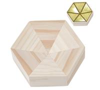 BENECREAT Jig per Saldatura Vetro 3D in Legno, Maschera per Saldatura Vetrate Artistiche per Saldature precise, Progetti Artistici Fai Da Te con il vetro (Esagono)
