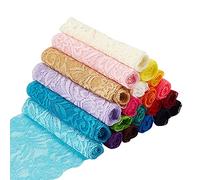 BENECREAT Nastro di pizzo elastico in tessuto largo 150 mm, per fasce per capelli, giarrettiere, bouquet nuziali, 22 colori, 1 m per colore