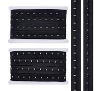 BENECREAT Nastro di Rifinitura con Gancio e Occhiello A Singola da 9.1 m, Estensione Reggiseno in Poliestere Nero da 28mm per Cucire, Trapuntare, Abbigliamento da Sposa, Decorazione per La Casa