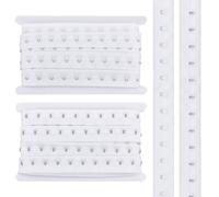 BENECREAT Nastro di Rifinitura con Gancio e Occhiello A Singola da 9.1 m, Estensione Reggiseno in Poliestere Bianco da 28mm per Cucire, Trapuntare, Abbigliamento da Sposa, Decorazione per La Casa