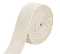 BENECREAT Nastro In Twill di Cotone Da 50mm X 11.5 m, Nastro Sbieco, Twill di Cotone per Cucire Confezioni Regalo Fai Da Te, Fumo Bianco