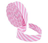 BENECREAT Nastro Sbieco A Righe Rosa e Bianche Da 10 m, Nastro A Righe Largo 20mm In Poliestere Twill A Righe per Il Fai Da Te Cucito di Indumenti Cucitura di Tubazioni Trapuntatura