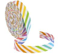 BENECREAT Nastro Sbieco A Strisce Arcobaleno Da 10 m, Nastro A Righe In Twill di Poliestere Da 15mm, Nastro Natalizio A Righe per Cucito Fai Da Te, Cuciture, Tubazioni, Trapuntatura