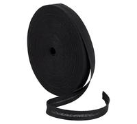 BENECREAT Nastro Sbieco in Cotone Piegato A Doppia Piega da 25 m, Nastro di Sbieco Nero da 12mm, Nastro di Bordatura per Cuciture, Orli, Profili, Progetti di Quilting