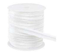 BENECREAT Nastro Sbieco In Velluto di Grano Da 16.4 m, 12mm di Larghezza Bordo con Cordoncino per Cucitura per Abbigliamento Tappezzeria Rifiniture, Bianco