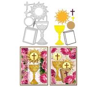 BENECREAT Reunion Chalice Frame Die Cuts, Chalice Host Frame Sfondo Matrimonio Taglio Stencil Decorativo Goffratura Stencil per DIY Scrapbooking Album Fotografico Decorativo Goffratura Carta Carta