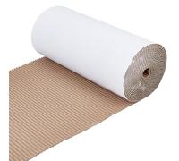 BENECREAT Rotolo di Cartone Ondulato Bianco Monofacciale Da 5 m X 30cm, Carta Da Regalo Ondulata per Imballaggio, Conservazione, Diy Artigianato, Spedizione, 3mm di Spessore