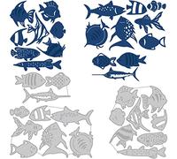 BENECREAT Set di 3 fustelle per pesci, set di stencil goffrati per pesci per scrapbooking di carte e album fai da te, 0,8 mm di spessore