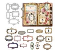 BENECREAT Set di 5 fustelle in acciaio al carbonio, fustelle per etichette e cornici con numeri, stencil per fai da te, album fotografici, goffratura decorativa, etichette numeriche, spessore 0,8 mm