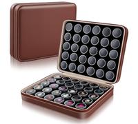 BENECREAT Set di Scatole Portagioielli In Pelle Da 25.7x20.5x6.8cm, 60 scatola Rotonda In Plastica con Imbottitura In Schiuma Nera per Pietre Preziose, Diamanti e Accessori per Nail Art