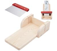 BENECREAT Set di Utensili per Il Taglio Del Sapone, Stampo per Sapone In Legno di Pino Regolabile con Taglierina In Acciaio Inossidabile per La Fabbricazione di Sapone Fatto A Mano Candele Rifinitura