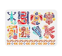 BENECREAT Stencil Maya, Modelli di Pittura Simbolo Azteco Da 30x21cm Modello Riutilizzabile per Stencil Messico per Scrapbooking, Album di Foto, Mobili Da Pavimento, Decorazione Della Parete