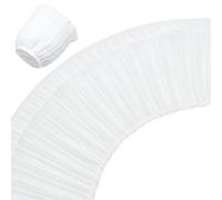 BENECREAT Tessuto di Pizzo Chiffon Pieghettato con Volant A Strati Da 2.7 m A 2 strati, Bordo In Pizzo Elastico Chiffon Pieghettato Bianco Largo 135 mm per Cucire Decorazioni Nuziali