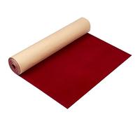 BENECREAT Tessuto in Feltro Autoadesivo 3mx40cm, Fodera Floccata in Velluto Adesivo Rosso Scuro con 3 Fascetta per Tessuto Artigianale per Cassetti Gioielli